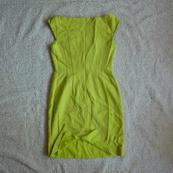 Ann Taylor Lime Green Sleeveless Pleated Dress - Picture 3 of 6